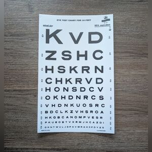 Graham-Field 10' Snellen Eye Chart, Sturdy Plastic, 9"x14" 👀